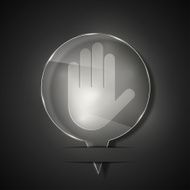 Vector glass hand icon on gray background Eps 10