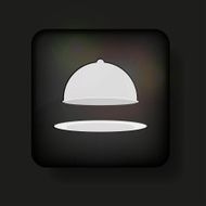 vector tray icon on black Eps10