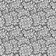 Abstract seamless pattern with waves in black and white N3