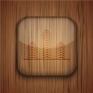 Vector wooden app icon Eps10 N23