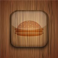 Vector wooden app icon Eps10 N24