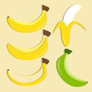 Vector set of banana icon