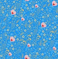 &quot;Blossoming hearts&quot; -seamless floral pattern