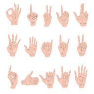 Set of hand gestures N4