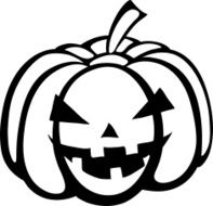 Monochrome black-and-white silhouette of pumpkin festive Halloween Special