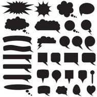 Set silhouette speech bubbles N2