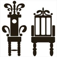 furniture of throne icons isolated on white background N3