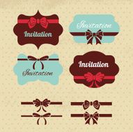 Collection of vintage labels ribbons and bows
