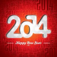 Happy New Year 2014 celebration design on a typographic background