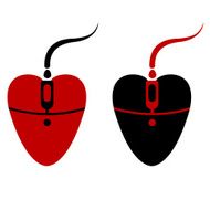 Heart shape mouse silhouette