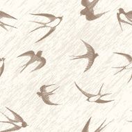 Bird swallow seamless vintage set Vector illustration