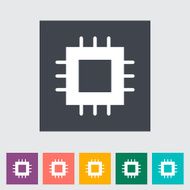 Electronic chip flat icon