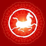 Horse rubbing symbol for chinese new year