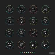 Web &amp; Mobile thin icon sets # 17 Weather