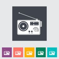 Radio single flat icon