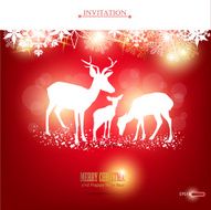 Elegant Christmas background with deers N2