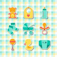 Newborn baby stuff icons stickers N2