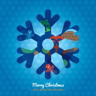 Christmas Snowflake on blue background vector illustration