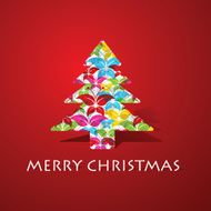 Colorful butterflies make a christmas tree