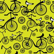 seamless pattern retro children&#039;s bicycle