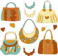 Set bags beads hearts N2