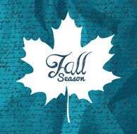 Autumn Fall season text maple leaf shape background N2