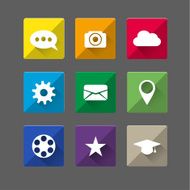 Flat long shadow icons N2