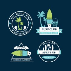 Surfing summer icons N2