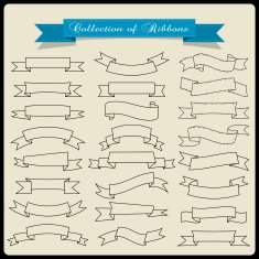 Black contours vintage ribbons