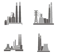 Industrial Buildings Vector Illustrations N4
