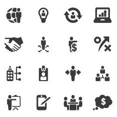 Management and Business Silhouette icons