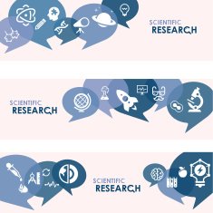 Scientific research Banners And Relevant Icon Set N6