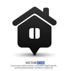 Centered house icon with shadow N2