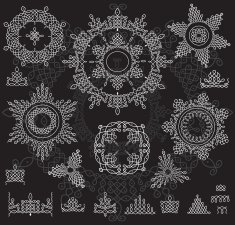 Round Ornament Pattern with pattern brash Rangoli