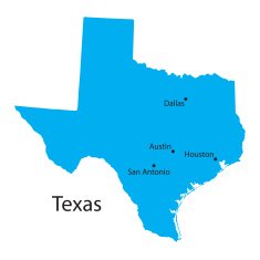 blue map of Texas N2