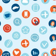 flat design seamless pattern School icon set blue background Vector N2