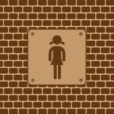 Vector woman restroom sign
