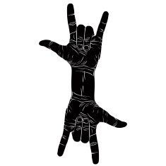 Rock on hand creative sign with two hands