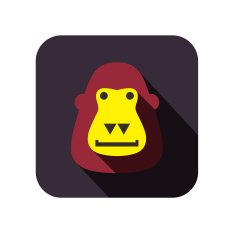 gorilla face flat icon design Animal icons series