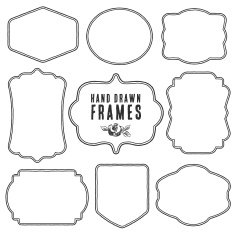 Set of vintage blank frames and labels N3
