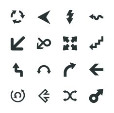 Arrow Sign Silhouette Icons