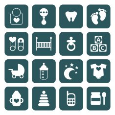 Set of baby icons isolated N2