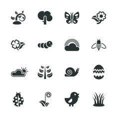 Spring Season Silhouette Icons