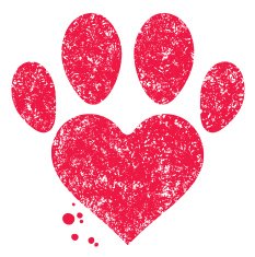 Paw and heart shape N2