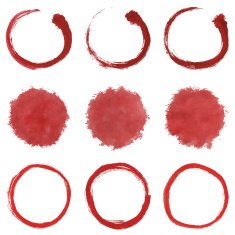 Circular Red Brush Stroke