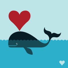 Whale with heart shape N2