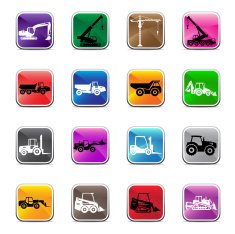 Construction Vehicles Silhouette - Shiny colors