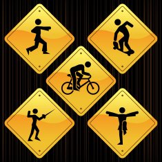 Yellow Signs - Different Sports N5