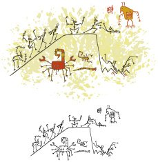 Prehistoric Cave Painting Scorpion Mountain Sacrifice