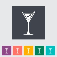 Martini single flat icon